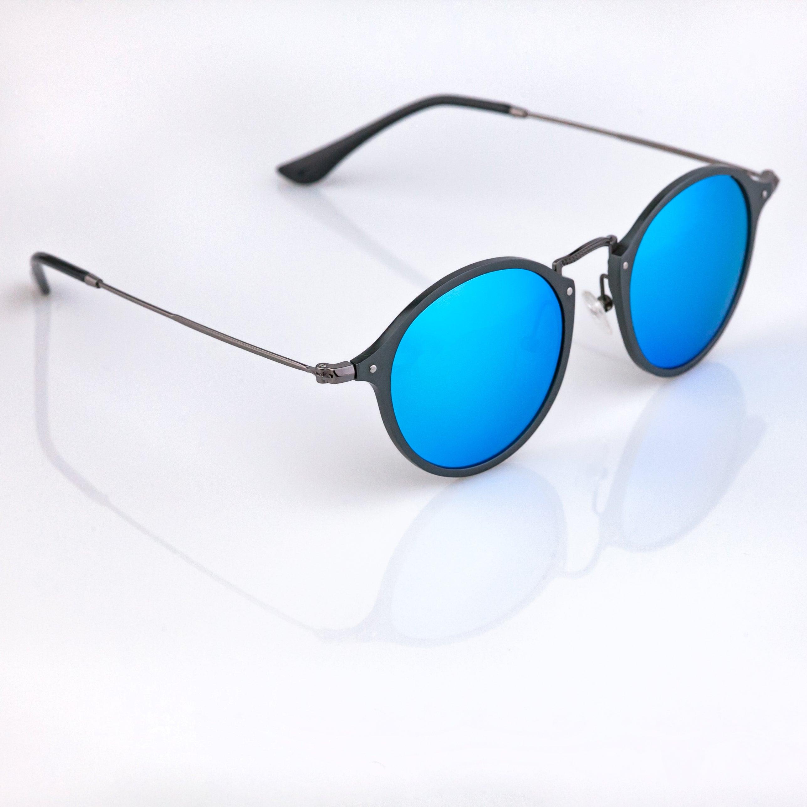 Road Tripper | Black Frame Wayfarer Sunglasses | Blue Lens - Hipster Sunnies